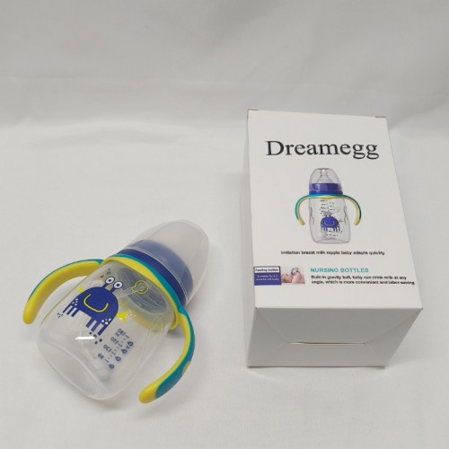 Dreamegg Natural Start Baby Bottle, 9oz, Thicker Feed, Breast-Like Nipple for Babies 6 Months+